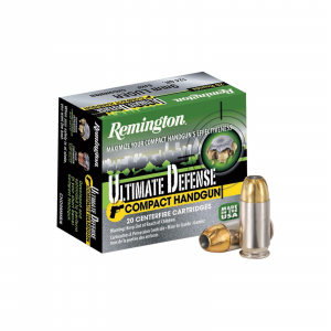ULTIMATE Defense Compact Hollow Point 124 Gr 9mm Handgun Ammo - 20 Round Box