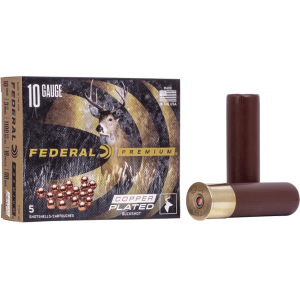 Premium Copper Plated 00 Buckshot 10 Gauge Shotgun Ammo - 5 Round Box