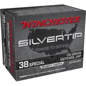Winchester Silvertip Jacketed Hollow Point 110 gr 38 Special Handgun Ammo - 20 Round Box - $22.16 at The Real Grit