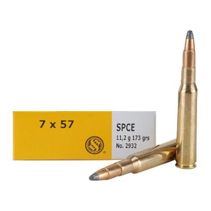 SOFT Point Cut-through Edge 173 Gr 7x57 Mauser Rifle Ammo - 20 Round Box
