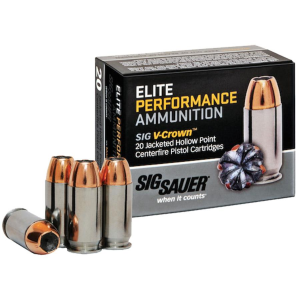 Elite V-Crown Hollow Point 185 gr 45 ACP Handgun Ammo - 20 Round Box