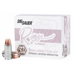 ROSE V-crown Jacketed Hollow Point 115 Gr 9mm Handgun Ammo - 20 Round Box