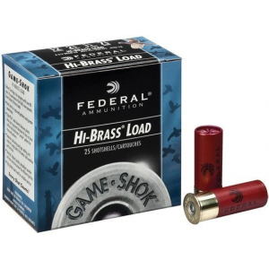 GAME-SHOK Upland Hi-brass #4 Lead Shot #4 Lead Shot 12 Gauge Shotgun Ammo - 25 Round Box