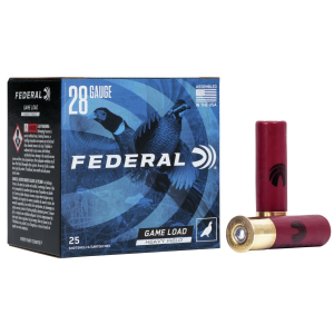 GAME-SHOK Upland Hi-brass #7.5 Lead Shot 28 Gauge Shotgun Ammo - 25 Round Box