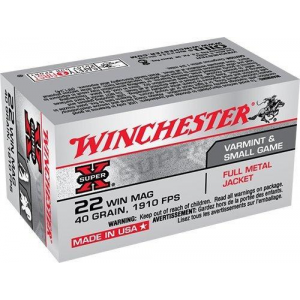 SUPER X Magnum Full Metal Jacket 40 Gr 22 Wmr Rimfire Ammo - 50 Round Box