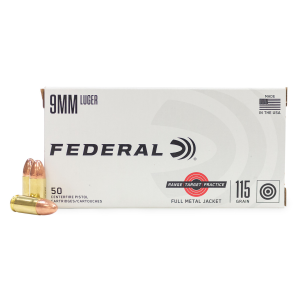 Range & Target Full Metal Jacket 115 gr 9mm Handgun Ammo - 50 Round Box