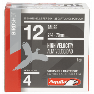 BIRDSHOT High Velocity #4 2-3/4" 12 Gauge Shotgun Ammo - 25 Round Box
