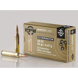 MATCH Hollow Point Boat Tail 69 Gr 223 Remington Rifle Ammo - 20 Round Box