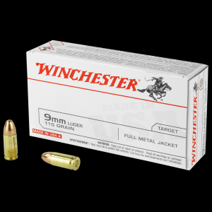 TARGET Full Metal Jacket 115 Gr 9mm Handgun Ammo - 20 Round Box