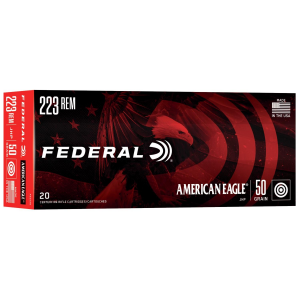 AMERICAN Eagle Hollow Point 50 Gr 223 Remington Rifle Ammo - 20 Round Box