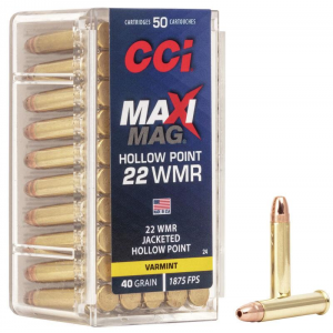 MAXI-MAG Jacketed Hollow Point 22 Wmr Rimfire Ammo - 50 Round Box