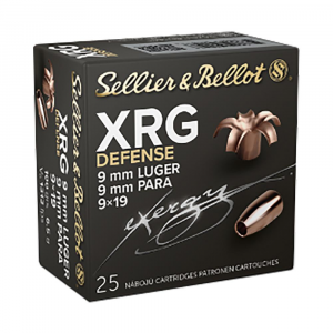 XRG Defense Hollow Point 100 Gr 9mm Handgun Ammo - 25 Round Box