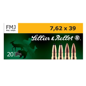 SB Full Metal Jacket 123 gr 7.62 x 39mm Rifle Ammo - 20 Round Box