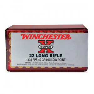 SUPER-X Hyper Velocity Hollow Point 40 Gr 22 Long Rifle Rimfire Ammo - 100 Round Box