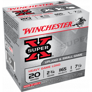 SUPER X Heavy Game Load Upland #7.5 2-3/4" 20 Gauge Shotgun Ammo - 25 Round Box