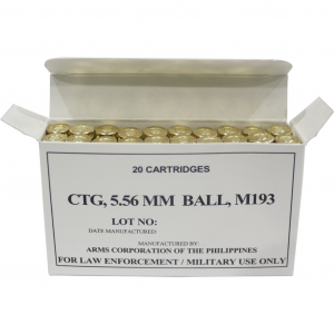RANGE M193 55 Gr 5.56x45mm Nato Rifle Ammo - 20 Round Box