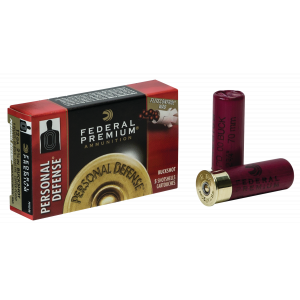 PREMIUM Personal Defense Reduced Recoil 00 Buck 2-3/4" 12 Gauge Shotgun Ammo - 5 Round Box