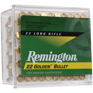 GOLDEN Bullet Lead Round Nose 40 Gr 22 Long Rifle Rimfire Ammo - 100 Round Box
