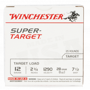 SUPER-TARGET Light #7.5 2-3/4" 1290 Fps 12 Gauge Shotgun Ammo - 25 Round Box