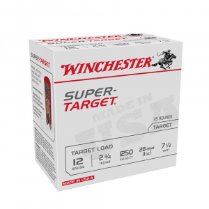 SUPER Target #7.5 2-3/4" 1250 Fps 12 Gauge Shotgun Ammo - 25 Round Box