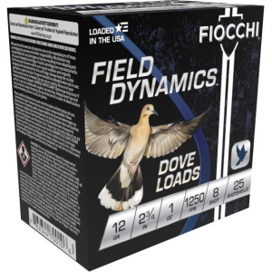 FIELD Dynamics Dove & Quail #8 12 Gauge Shotgun Ammo - 25 Round Box