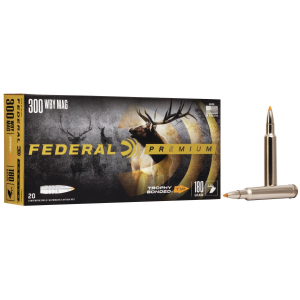 PREMIUM Trophy Bonded Tip 180 Gr 300 Weatherby Magnum Rifle Ammo - 20 Round Box