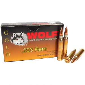 GOLD Full Metal Jacket 55 Gr 223 Remington Rifle Ammo - 20 Round Box
