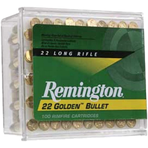 GOLDEN Bullet Solid Brass 40 Gr 22 Long Rifle Rimfire Ammo - 100 Round Box