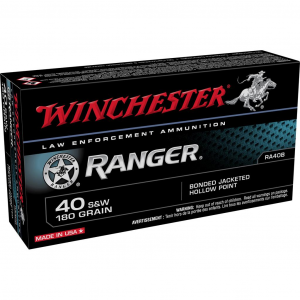 RANGER Bonded Jacketed Hollow Point 180 Gr 40 S&w Handgun Ammo - 50 Round Box