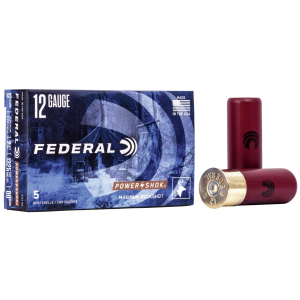 POWER-SHOK 00 Buckshot 9 Pellet 12 Gauge Shotgun Ammo - 5 Round Box