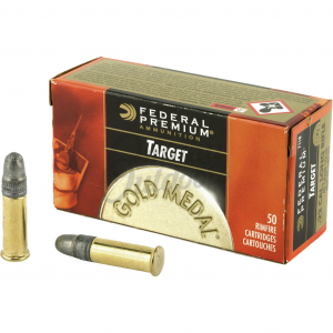 GOLD Metal Target Lead Round Nose 40 Gr 22 Long Rifle Rimfire Ammo - 50 Round Box