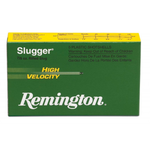 SLUGGER High-velocity Rifled Slug 1800 Fps 12 Gauge Shotgun Ammo - 5 Round Box