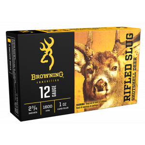 SHOTSHELL Deer Rifled Slug 2-3/4" 12 Gauge Shotgun Ammo - 5 Round Box