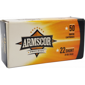 PRECISION Solid Point 29 Gr 22 Short Rimfire Ammo - 50 Round Box