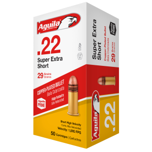 SUPER Extra Copper Plated Solid Point 29 Gr 22 Short Rimfire Ammo - 50 Round Box
