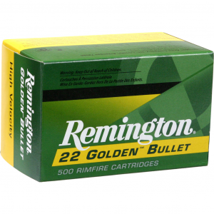GOLDEN Bullet Brass Plated Hollow Point 40 Gr 22 Long Rifle Rimfire Ammo - 50 Round Box