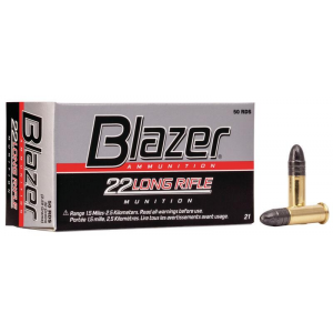 BLAZER Lead Round Nose 40 Gr 22 Long Rifle Rimfire Ammo - 50 Round Box