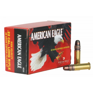 AMERICAN Eagle Suppressor Jacketed Hollow Point 38 Gr 22 Long Rifle Rimfire Ammo - 40 Round Box