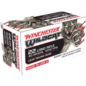 USA Wildcat Lead Round Nose 40 Gr 22 Long Rifle Rimfire Ammo - 50 Round Box