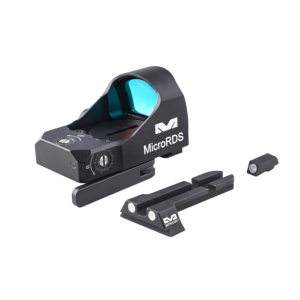 MicroRDS 1x 22.5mm Red Dot Sight with Tritium Night Sight Set for CZ Shadow 1 - Black - 3 MOA Dot