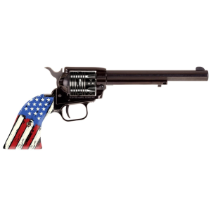 Rough Rider Small Bore 6.50" 6 Round 22 Long Rifle Revolver - Black/US Flag Engraved