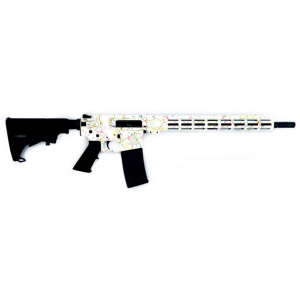 AR15 16" 30 Round 223 Remington/5.56 NATO Semi Auto Rifle - Saved Splatter White