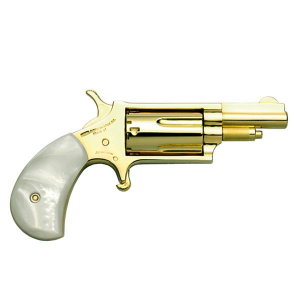 Gold Plated 1.63" 5 Round 22 Magnum Revolver - Pearl Grip