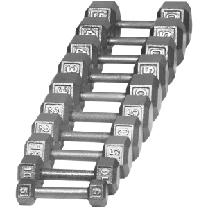 Apollo Athletics Solid Cast Iron Hex Dumbbell - 1-Pair