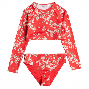 Roxy Margarita Crop Long Sleeve Rashguard Set - Girls'