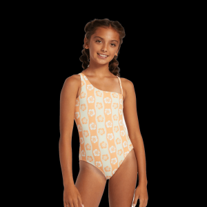 Roxy Wavy Flower One-Piece Swimsuit - Girls'