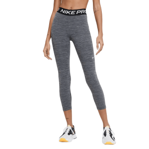 Nike Pro Mid-Rise Crop Mesh Panel Leggings - Women's