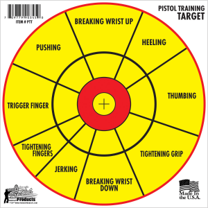 Pro Shot Pistol Diagnostic Training Target Bullseye 12" (6)