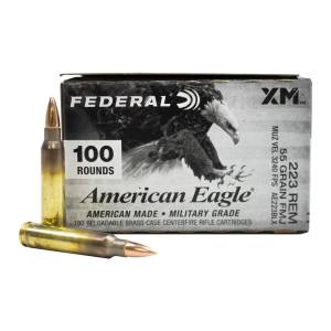 Federal American Eagle 223 Remington 55 Grain FMJ Ammunition 100 Rounds