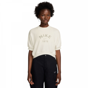 Nike Sportswear Collection Short-Sleeve Fleece Crew-Neck Top - Women's
